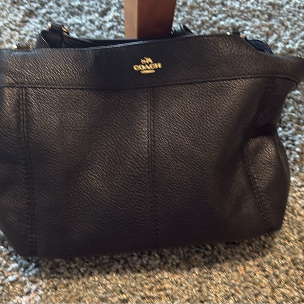 Coach Black Pebbled Leather Shoulder Bag